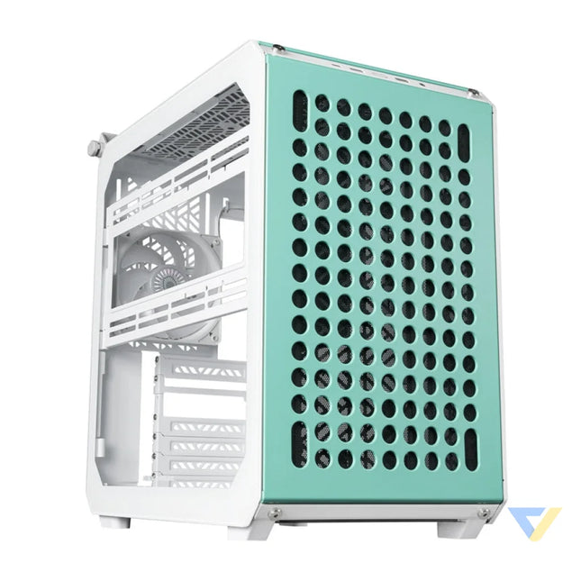Cooler Master Qube 500 Flatpack Macaron computer case (green) With fan