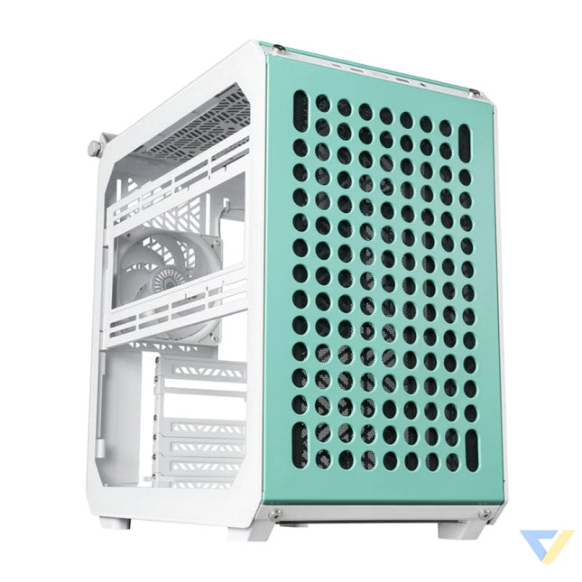 Cooler Master Qube 500 Flatpack Macaron computer case (green) With fan