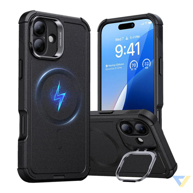 Cyber Tough (HaloLock) ESR case with stand for iPhone 16 (black) Protective cases for smartphones