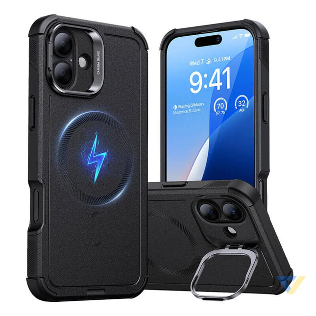 Cyber Tough (HaloLock) ESR case with stand for iPhone 16 Plus (black) Protective cases for smartphones