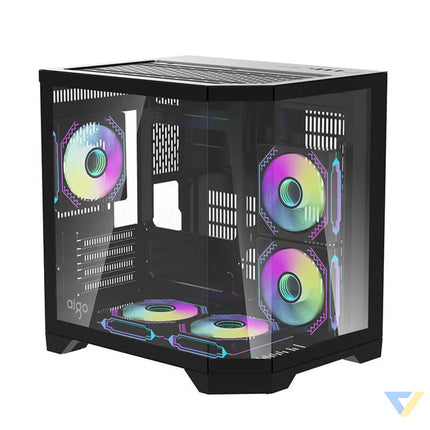 Darflash FT350 computer case + 5 aRGB fans (black) With fan