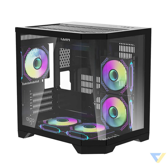 Darflash FT350 computer case + 5 aRGB fans (black) With fan