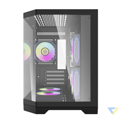 Darflash FT350 computer case + 5 aRGB fans (black) With fan