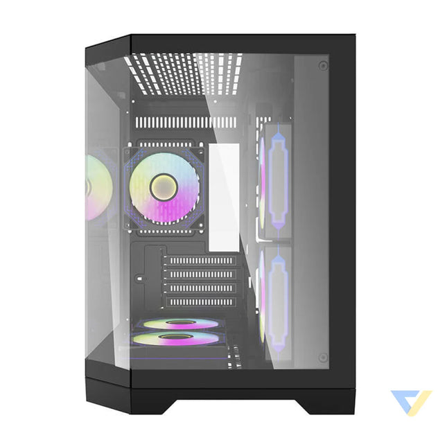 Darflash FT350 computer case + 5 aRGB fans (black) With fan