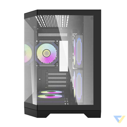 Darflash FT350 computer case + 5 aRGB fans (black) With fan