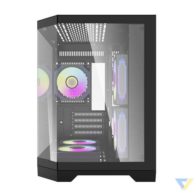 Darflash FT350 computer case + 5 aRGB fans (black) With fan
