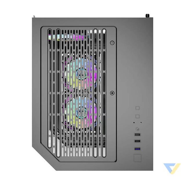 Darflash FT350 computer case + 5 aRGB fans (black) With fan