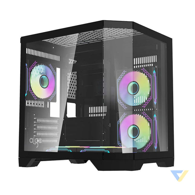 Darflash FT350 computer case + 5 aRGB fans (black) With fan