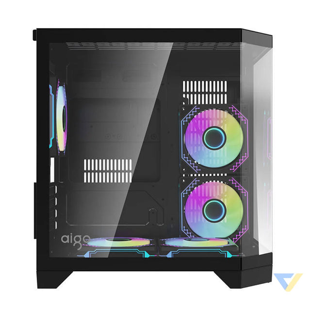 Darflash FT350 computer case + 5 aRGB fans (black) With fan