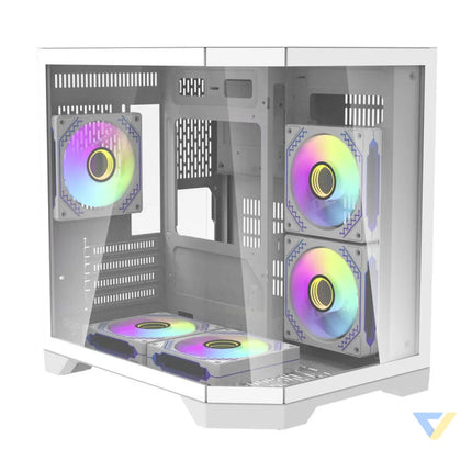 Darflash FT350 computer case + 5 aRGB fans (white) With fan