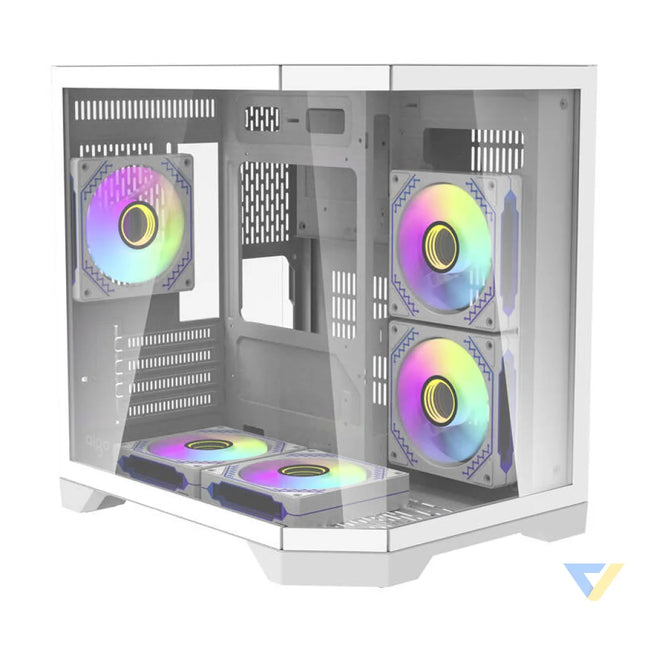 Darflash FT350 computer case + 5 aRGB fans (white) With fan