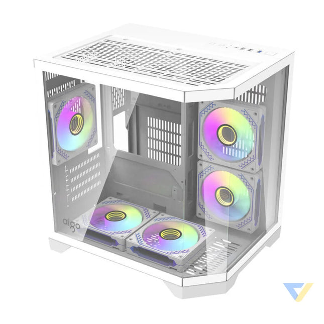 Darflash FT350 computer case + 5 aRGB fans (white) With fan