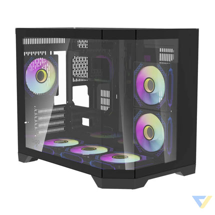 Darflash FT418 computer case + 6 aRGB fans (black) With fan