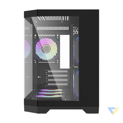 Darflash FT418 computer case + 6 aRGB fans (black) With fan