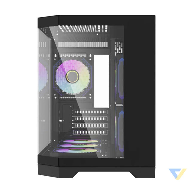 Darflash FT418 computer case + 6 aRGB fans (black) With fan