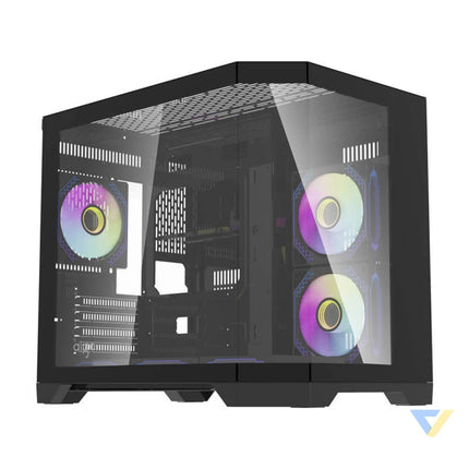 Darflash FT418 computer case + 6 aRGB fans (black) With fan