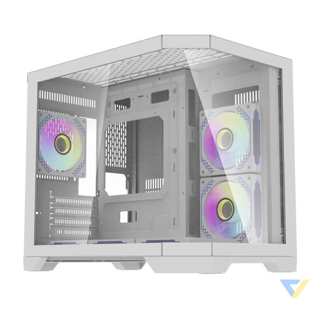 Darflash FT418 computer case + 6 aRGB fans (white) With fan