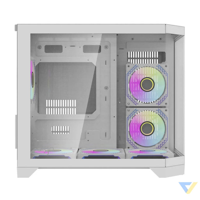 Darflash FT418 computer case + 6 aRGB fans (white) With fan