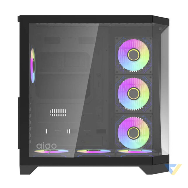 Darflash FT418 PRO computer case + 7 aRGB fans (black) With fan