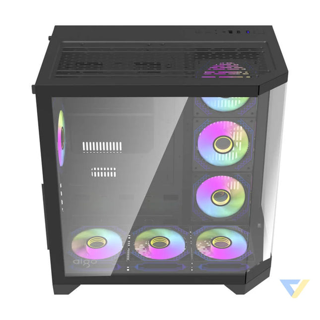 Darflash FT418 PRO computer case + 7 aRGB fans (black) With fan