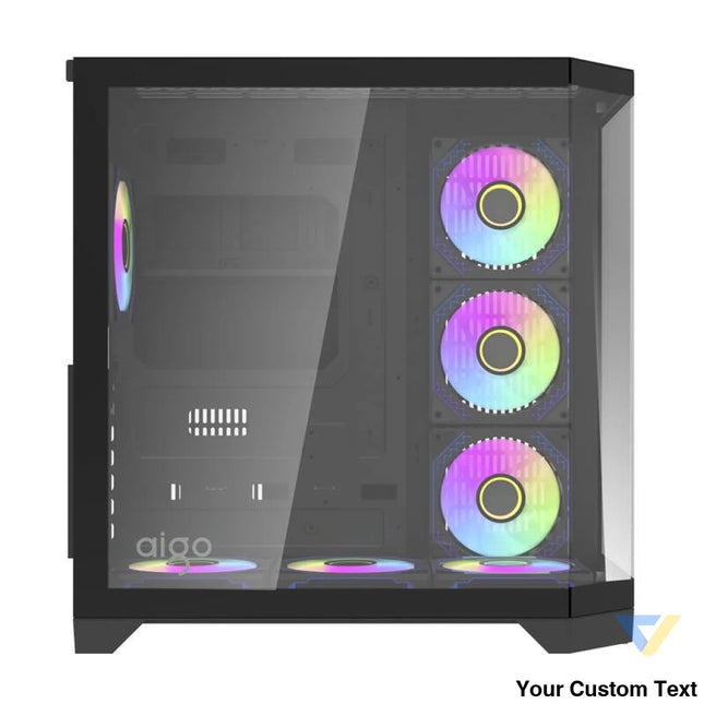 Darflash FT418 PRO computer case + 7 aRGB fans (black) With fan