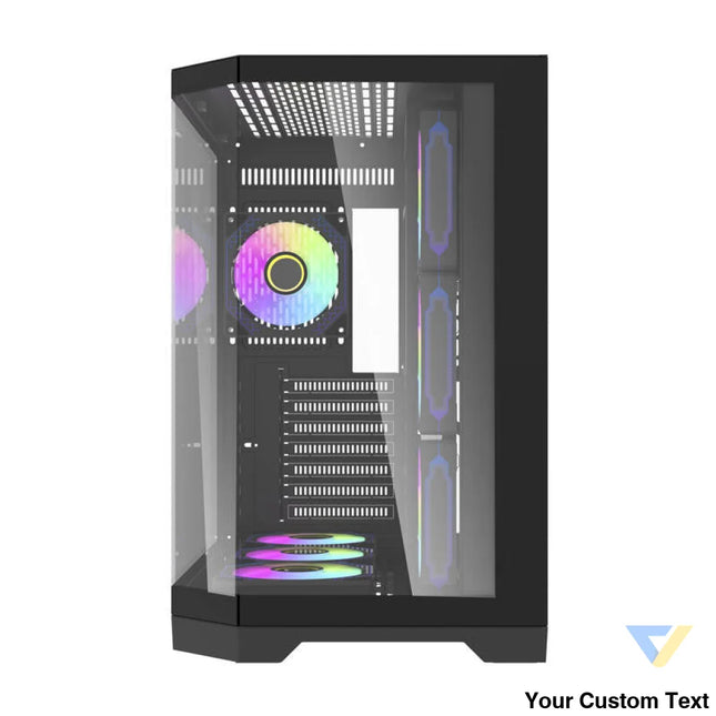 Darflash FT418 PRO computer case + 7 aRGB fans (black) With fan