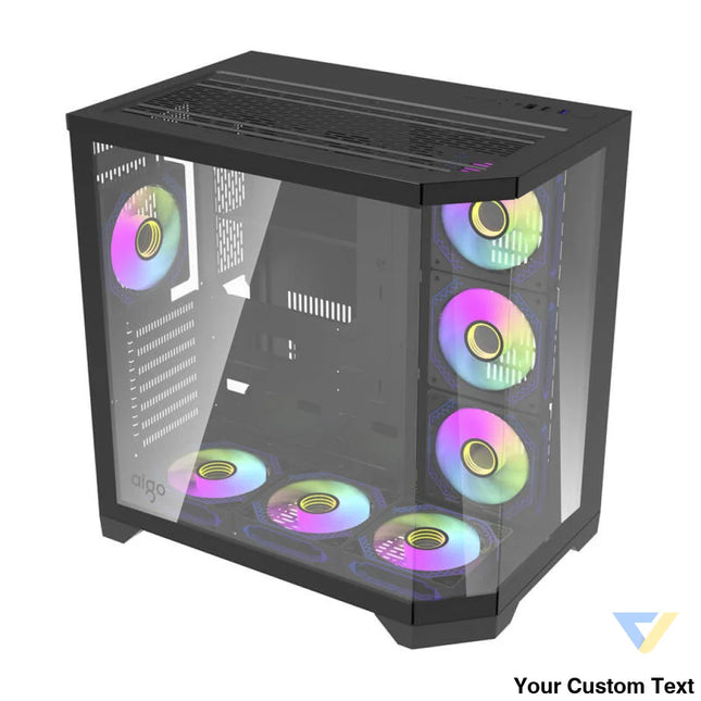 Darflash FT418 PRO computer case + 7 aRGB fans (black) With fan
