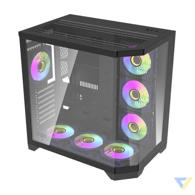 Darflash FT418 PRO computer case + 7 aRGB fans (black) With fan