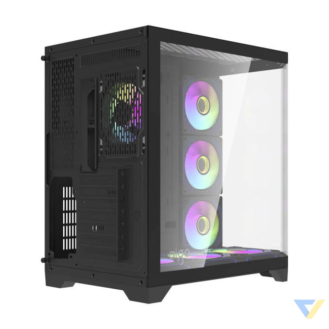 Darflash FT418 PRO computer case + 7 aRGB fans (black) With fan