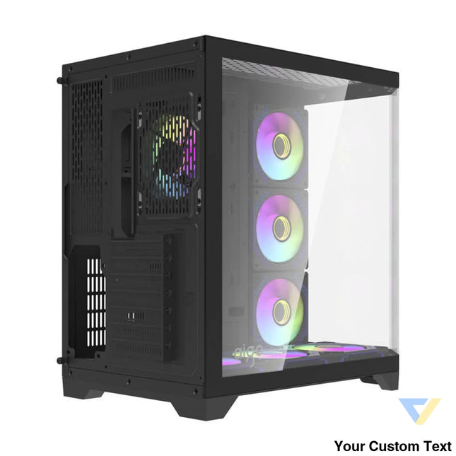 Darflash FT418 PRO computer case + 7 aRGB fans (black) With fan