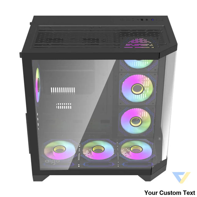 Darflash FT418 PRO computer case + 7 aRGB fans (black) With fan