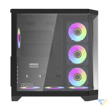 Darflash FT418 PRO computer case + 7 aRGB fans (black) With fan