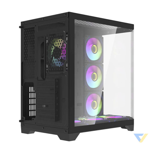 Darflash FT418 PRO computer case + 7 aRGB fans (black) With fan