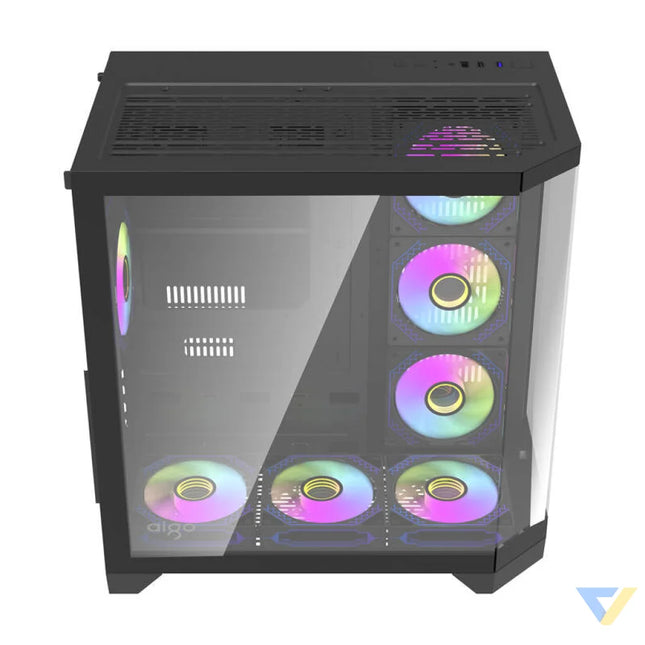 Darflash FT418 PRO computer case + 7 aRGB fans (black) With fan