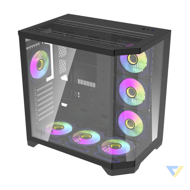 Darflash FT418 PRO computer case + 7 aRGB fans (black) With fan