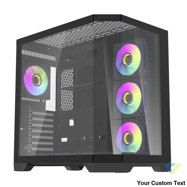 Darflash FT418 PRO computer case + 7 aRGB fans (black) With fan