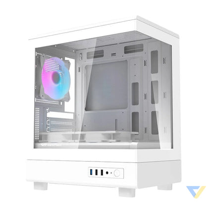 Darkflash DB330M computer case (white) + 3 ARGB fans With fan
