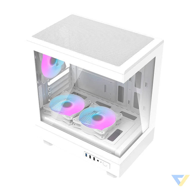Darkflash DB330M computer case (white) + 3 ARGB fans With fan