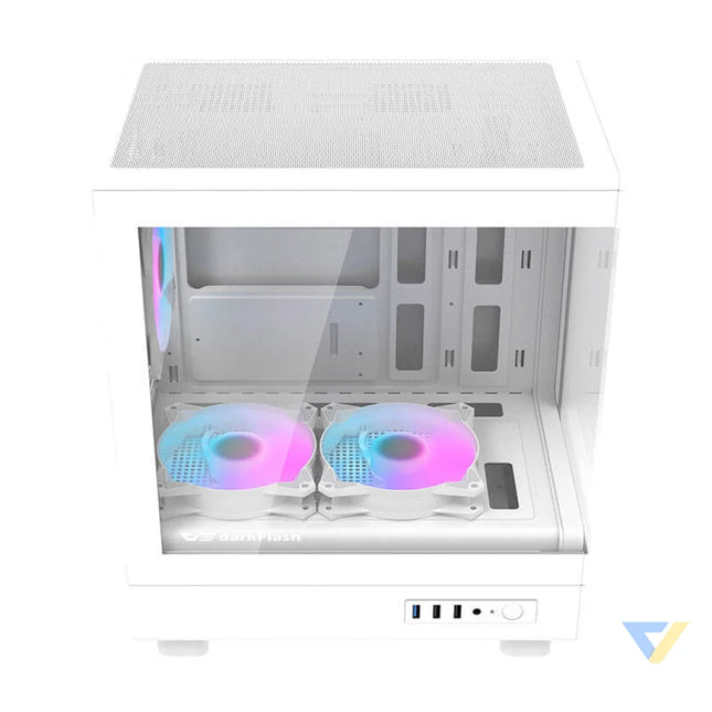 Darkflash DB330M computer case (white) + 3 ARGB fans With fan