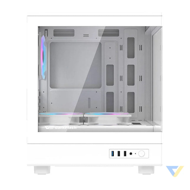 Darkflash DB330M computer case (white) + 3 ARGB fans With fan