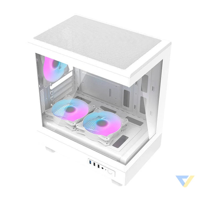 Darkflash DB330M computer case (white) + 3 ARGB fans With fan