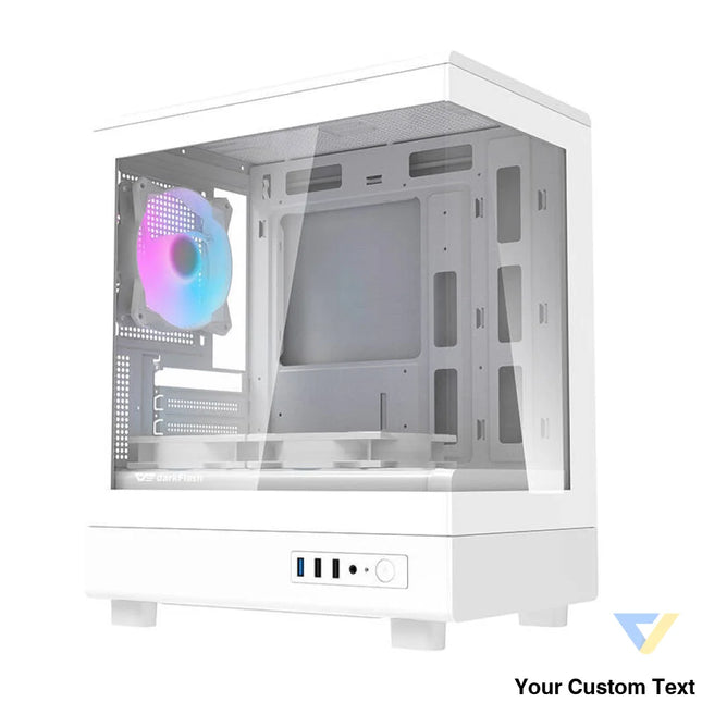 Darkflash DB330M computer case (white) + 3 ARGB fans With fan