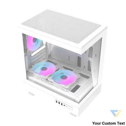 Darkflash DB330M computer case (white) + 3 ARGB fans With fan