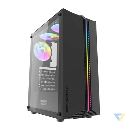 Darkflash DK151 LED computer case (black) + 3 RGB fans With fan