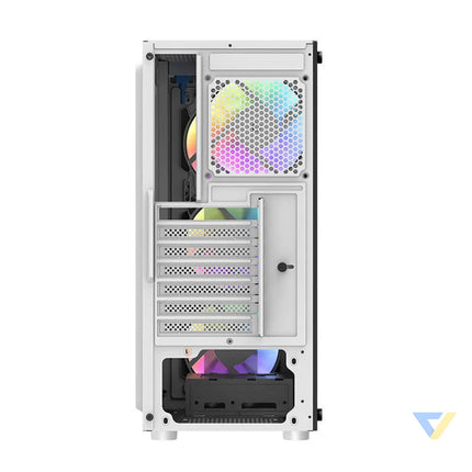Darkflash DK151 LED computer case (white) + 3 RGB fans With fan