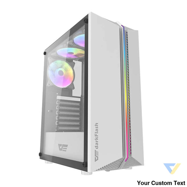 Darkflash DK151 LED computer case (white) + 3 RGB fans With fan