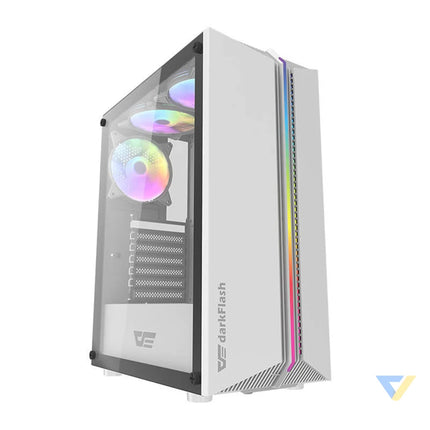 Darkflash DK151 LED computer case (white) + 3 RGB fans With fan