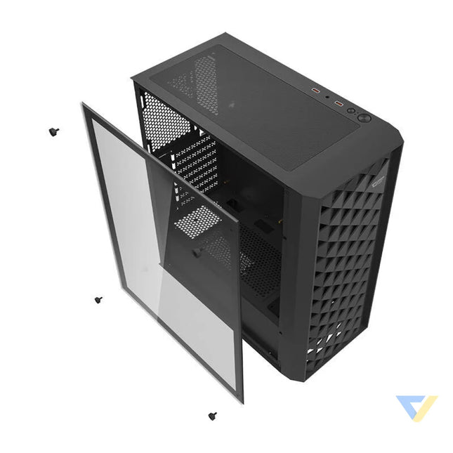Darkflash DK351 computer case (black) + 4 RGB fans With fan