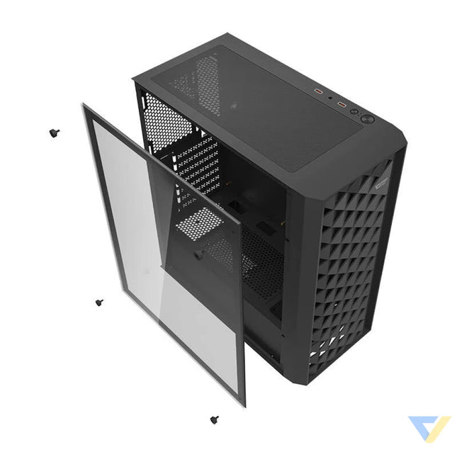 Darkflash DK351 computer case (black) + 4 RGB fans With fan
