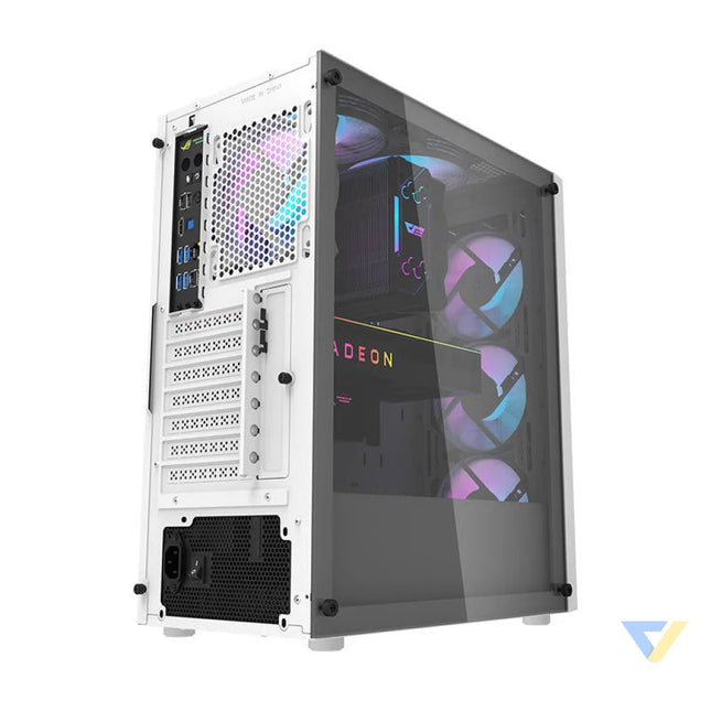Darkflash DK351 computer case (white) + 4 RGB fans With fan